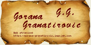 Gorana Granatirović vizit kartica